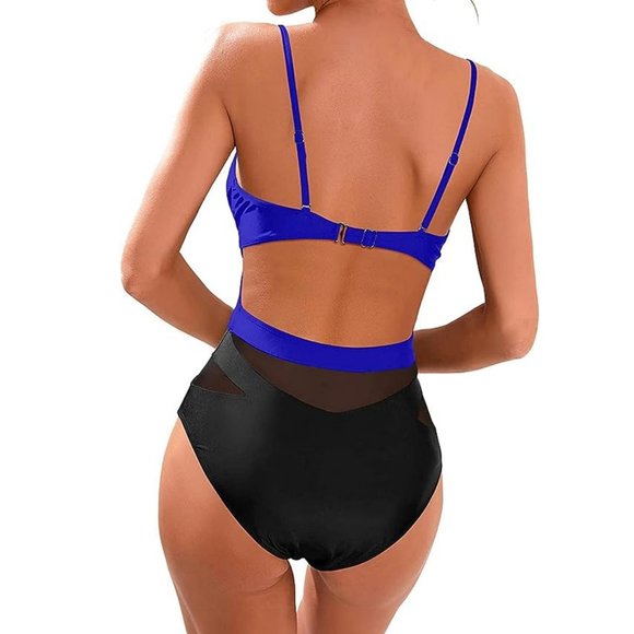 Holipick Patchwork Mesh OnePiece Swimsuit L *NWT* - Picture 2 of 5